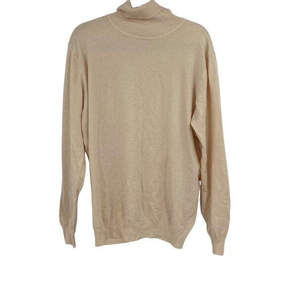 SANGTREE Women's XXL Soft Turtleneck Sweater Heather Cream Lightweight Viscose - Picture 1 of 8